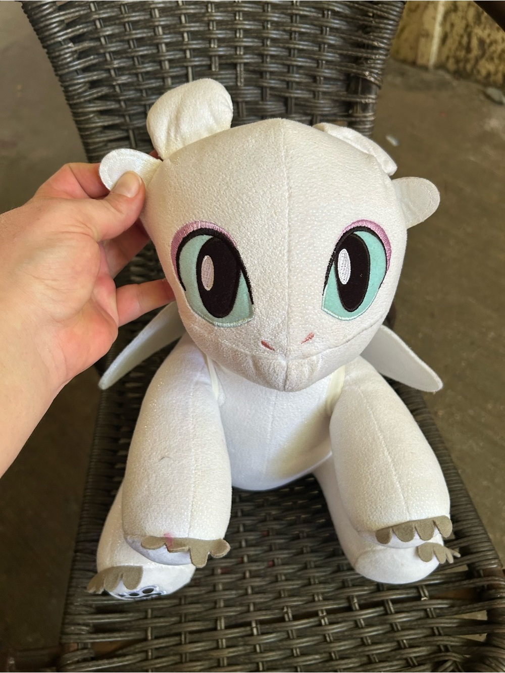 White Plush Dragon Stuffed Toy - Soft Small Pet Plush retired plush
